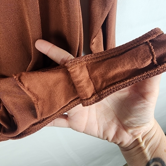 Free People Intimately Kaya Bodysuit Size XS Mesa Rust Brown Keyhole Neck - Picture 6 of 8